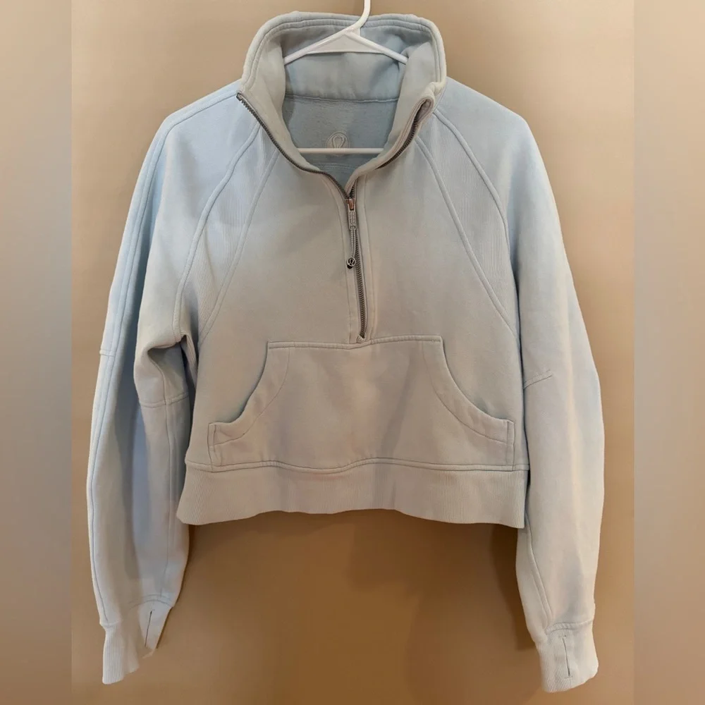 Lululemon Light Blue Scuba Half-Zip Pullover - Picture 1 of 5